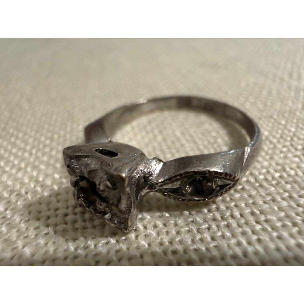 Authentic ESPO 18K HGE Vintage Ring Missing Stone Gold Tone Size 5